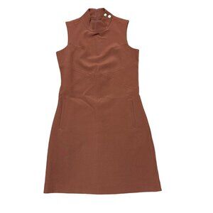 Simply Noelle - Women's Rust Orange High Neckline Sleeveless Dress - Size XS